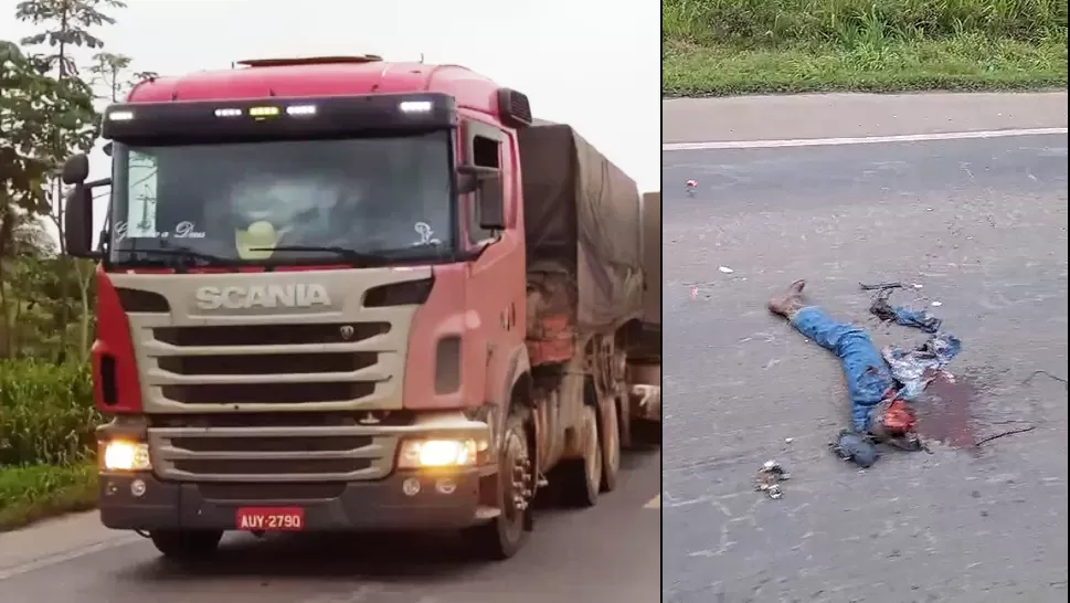 Vídeo Brutal: Motociclista acaba Dilacerado em Colisão com Carreta na BR-364 em Cacoal