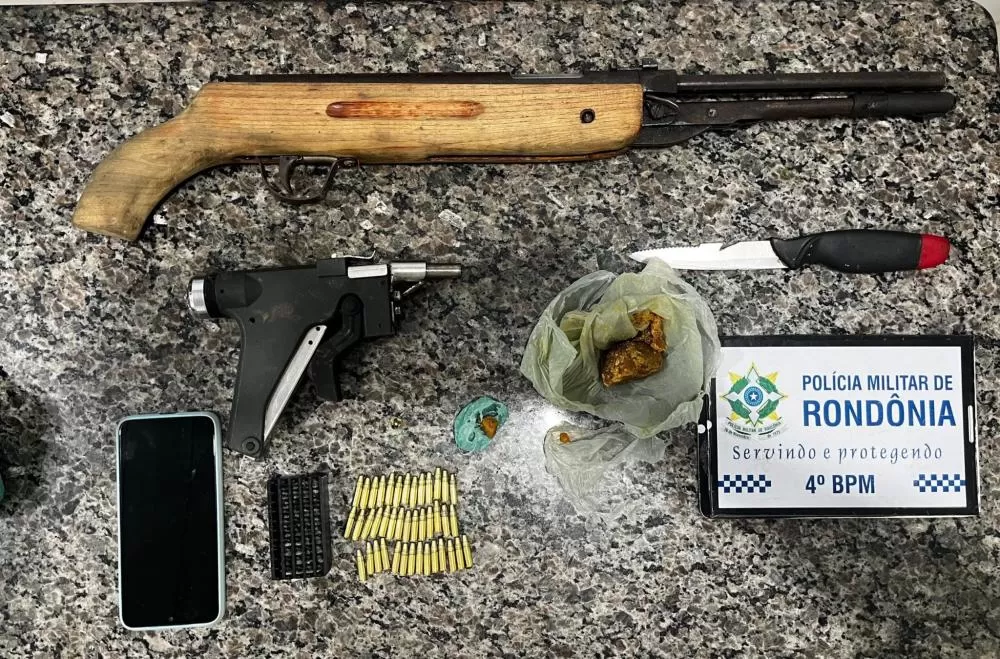Polícia Militar Fecha Ponto de Tráfico e Apreende Drogas e Armas no Bairro Liberdade em Cacoal