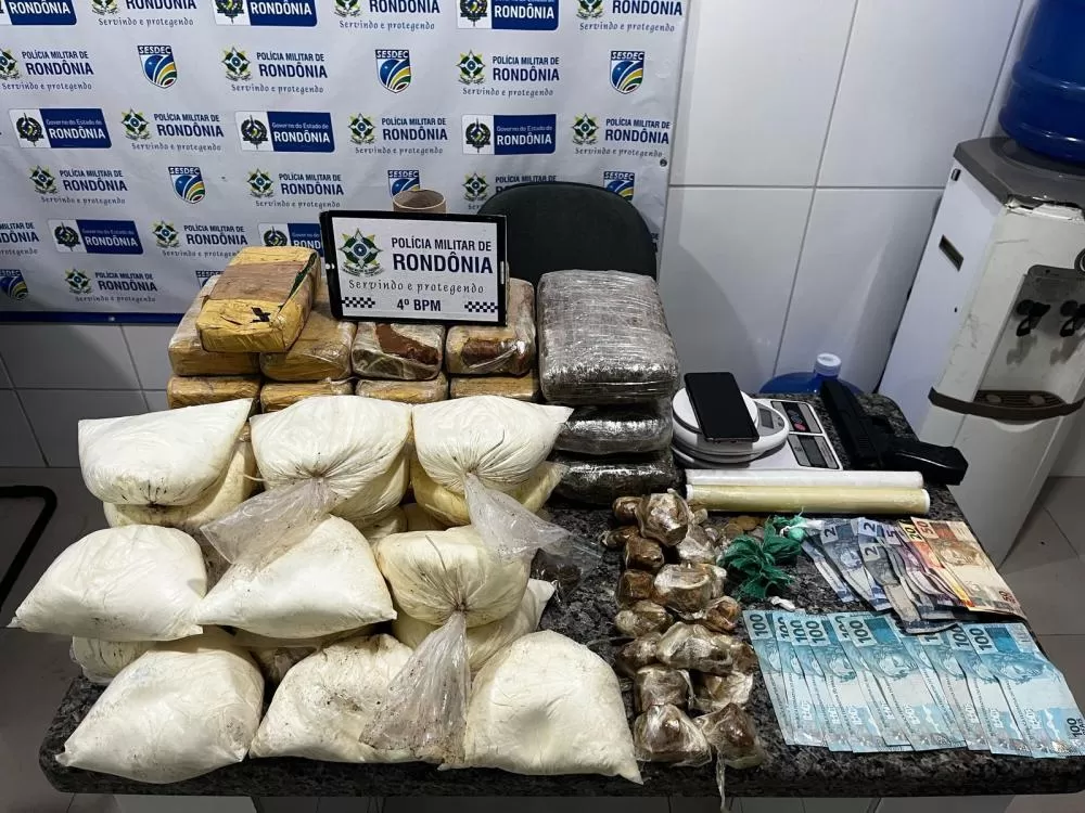 Polícia Militar Desmantela Ponto de Tráfico e Apreende Mais de 40 Kg de Drogas em Cacoal