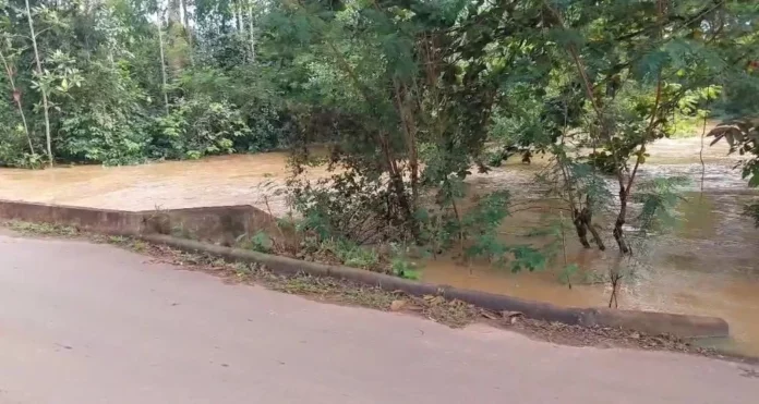 Chuvas fortes causam transbordamento do Rio Pirarara e alagamentos em Cacoal