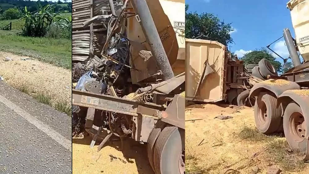 Vídeo: Grave colisão entre carretas na BR-435 deixa um morto próximo a Colorado do Oeste