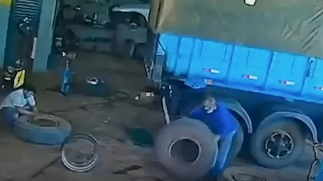 Vídeo Trágico: Caminhoneiro Morre em Explosão de Pneu em Oficina de Matrinchã 