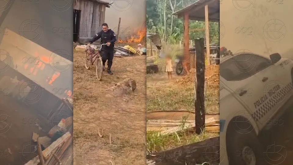 Vídeo: Policiais Militares Resgatam Família e Animais de Incêndio em Chácara de Rondônia
