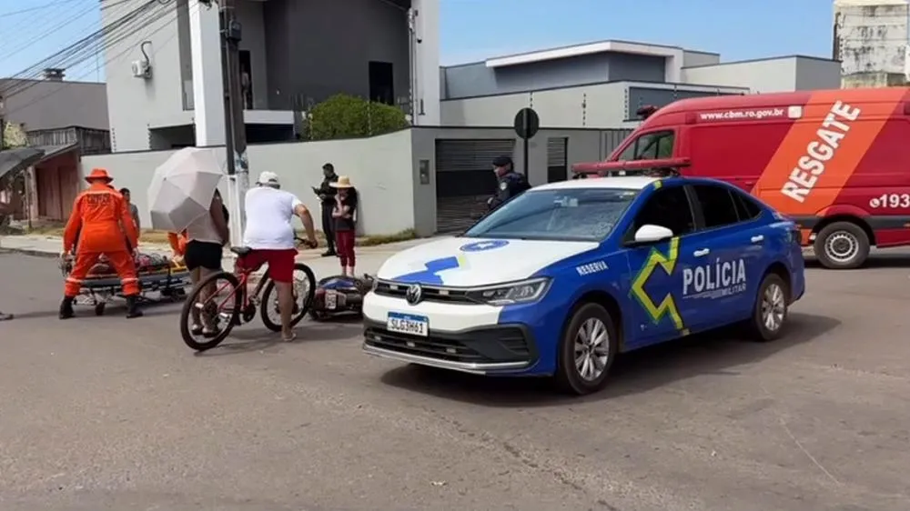 Vídeo: Grave Acidente em Cacoal Deixa Motociclista Ferido Após Condutora Avançar Preferencial na Avenida Nações Unidas