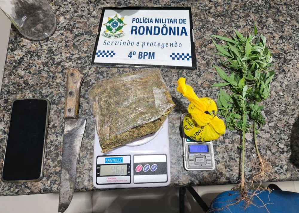 Polícia estoura ponto de drogas em Cacoal e encontra pés de maconha no quintal após denúncias anônimas 