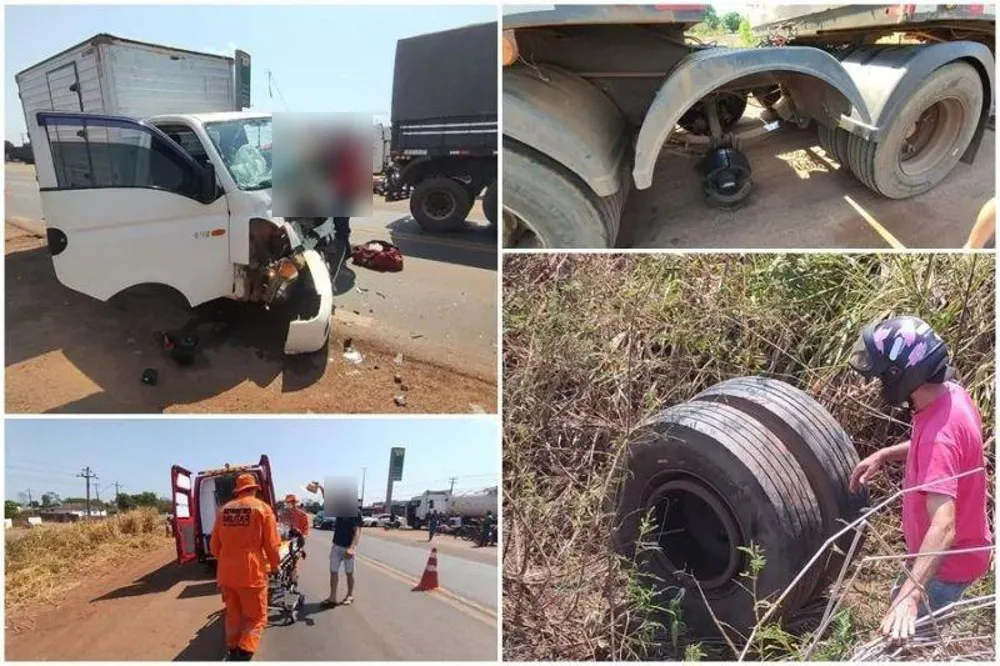 Rodas se Soltam de Carreta e Atingem Caminhão em Cheio na BR-364: Cabine Destruída e Motorista Preso às Ferragens 