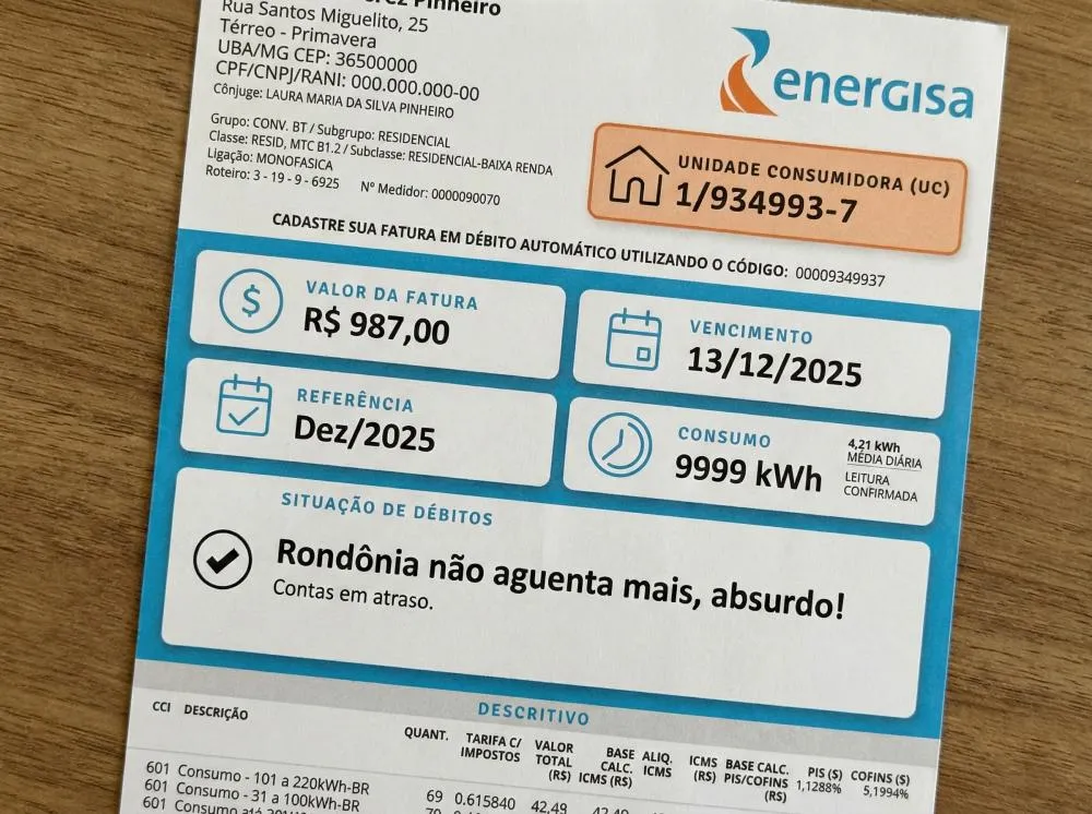 Novo aumento na conta de luz em Cacoal — Reajuste começa em 13 de dezembro com novos valores aplicados