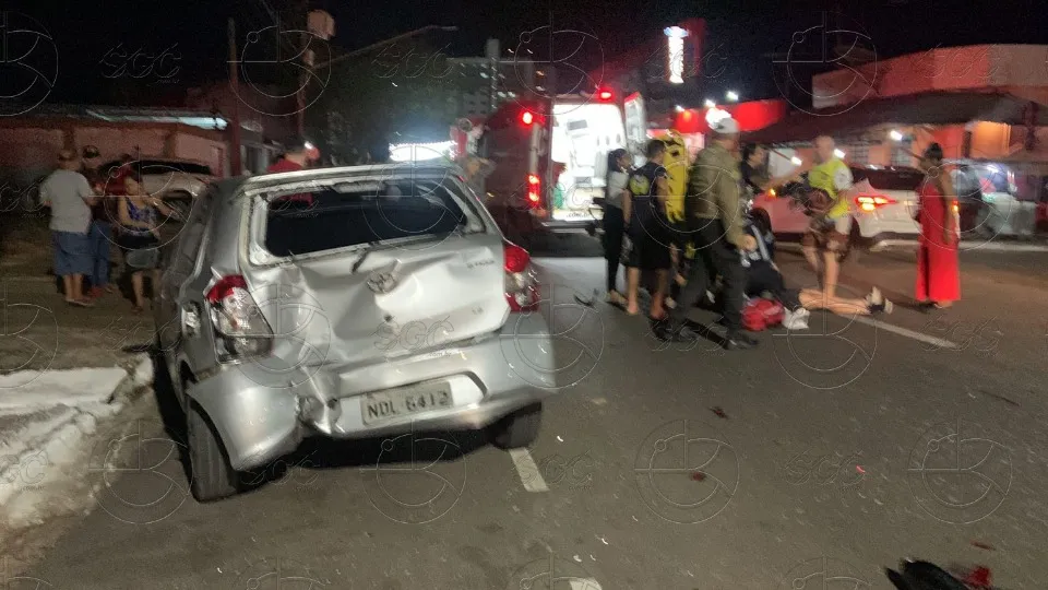 Motociclista gravemente ferido após colisão na Avenida Calama, em Porto Velho
