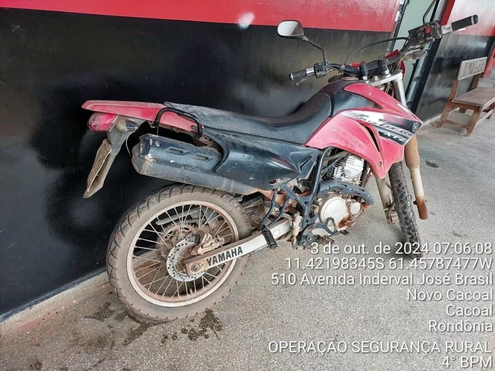 Polícia Militar de Cacoal Recupera Motocicleta Furtada em Menos de Seis Horas