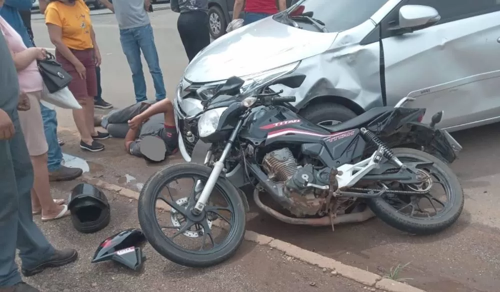 Vídeo: Câmera Flagra Acidente entre Carro e Moto na Avenida Marechal Rondon 