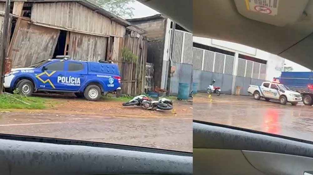 Vídeo: Sem CNH jovem inabilitado de 18 anos provoca acidente com Viatura da Polícia Militar
