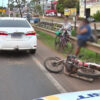 Motociclista fica ferido e PRF recolhe moto irregular após colisão na BR-364 em Cacoal